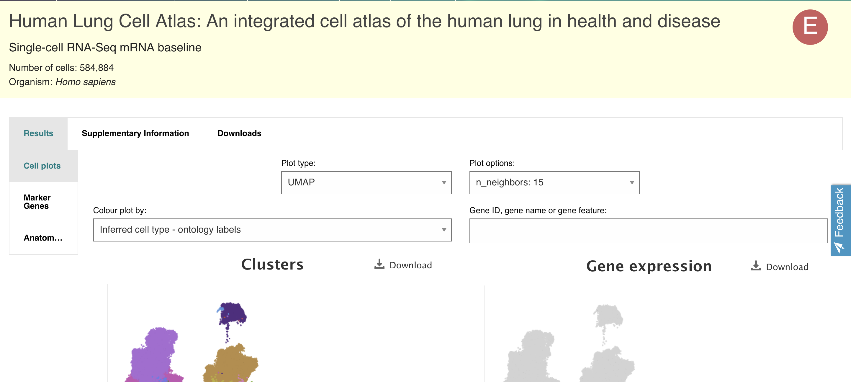 Single Cell Expression Atlas External Data Page